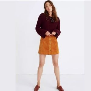 NEW choles ✴ chestnut faux suede aline snap skirt